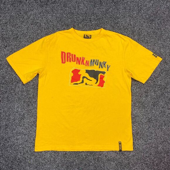 Vintage DRUNKNMUNKY T Shirt Mens Skater Y2K Skateboard Graphic Tee Size XL - Picture 1 of 7